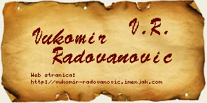 Vukomir Radovanović vizit kartica